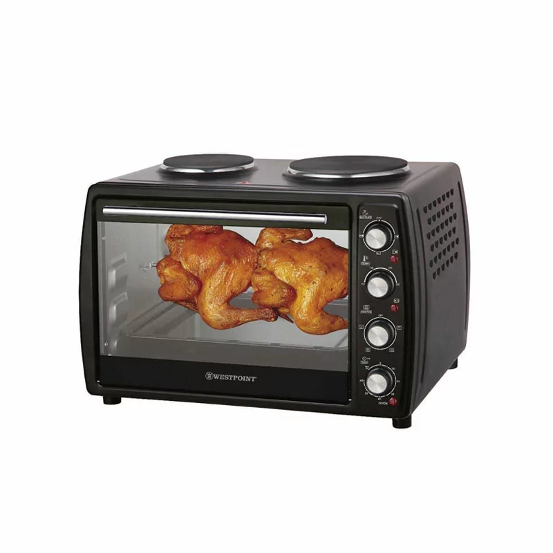 Westpoint Mini Oven 45L 2 Hotplate + Grill + Turnspit Black Woy-45215.4 1 Westpoint Mini Oven 45L 2 Hotplate + Grill + Turnspit Black Woy-45215.4