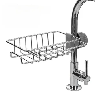 Nadstar Faucet Holder Stainless Steel Sink Drain Rack Sponge Storage Soap Drainer Shelf Organizer HP09-166H