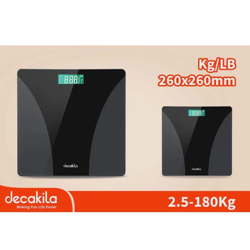 Decakila Bathroom Scale 2.5-180Kg Scale For Body Weight Weighing Professional Clear Led Display And Step-On Kmtt038W 2 Decakila Bathroom Scale 2.5-180Kg Scale For Body Weight Weighing Professional Clear Led Display And Step-On Kmtt038W