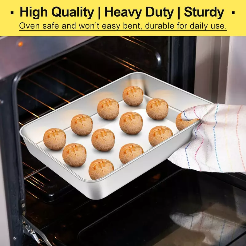 Nadstar Aluminium Square Tray 8.5&Quot; Cake Moulds Rectangle Baking Tray Deep Oven Pan For Lasagna Brownie Pizza Heavy Duty Anti-Rust Easy Clean No12 2 Nadstar Aluminium Square Tray 8.5&Quot; Cake Moulds Rectangle Baking Tray Deep Oven Pan For Lasagna Brownie Pizza Heavy Duty Anti-Rust Easy Clean No12