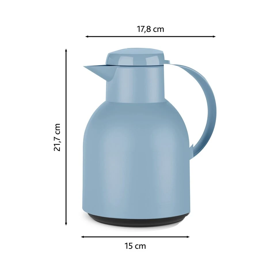 Tefal Samba Jug 1 Liter Blue Isothermal Jug Translucent Vacuum Flask Plastic-Polypropylenex (Pp) Glass Liner K3035312 F4010110 8 Tefal Samba Jug 1 Liter Blue Isothermal Jug Translucent Vacuum Flask Plastic-Polypropylenex (Pp) Glass Liner K3035312 F4010110