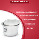 Nadstar Aluminium Sufuria 6pcs with Lid & Handle 75L 100L 125L 155L 190L 230L Cookware Set Tope Cooking Pot for Commercial Use - Gauge 6 & 7 Kitchen Heavy Duty Tapela