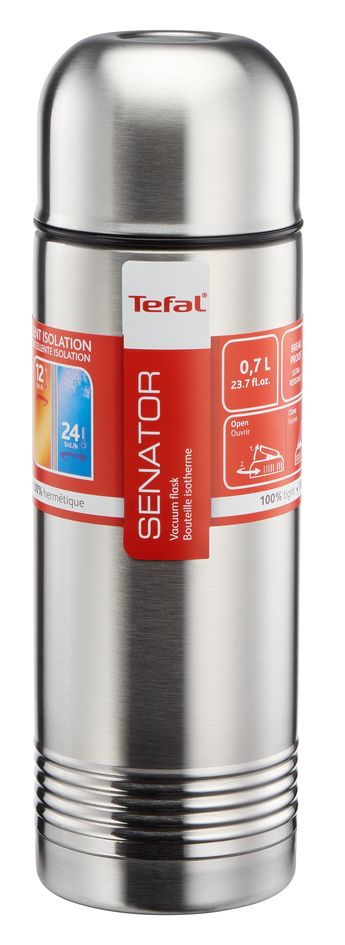 Tefal Senator Thermal Bottle 0.7L Stainless Steel Silver Robust Construction With Double Walled Safe Lock Thermos Insulated Vacuum Flask K3063314 5 Tefal Senator Thermal Bottle 0.7L Stainless Steel Silver Robust Construction With Double Walled Safe Lock Thermos Insulated Vacuum Flask K3063314