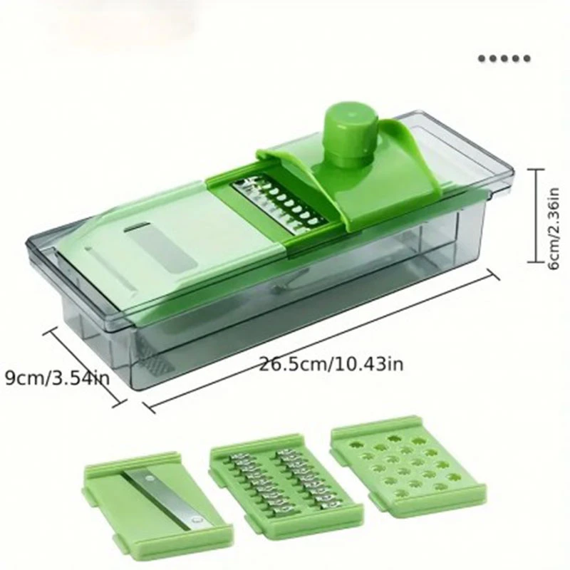 Decakila Manual Vegetable Grater 6In1 - Ss Blade Easy To Use Safety Design Veggie Chopper Onion Chopper Vegetable Chopper With Container Mandoline Slicer Kmtt083W 1 Decakila Manual Vegetable Grater 6In1 - Ss Blade Easy To Use Safety Design Veggie Chopper Onion Chopper Vegetable Chopper With Container Mandoline Slicer Kmtt083W