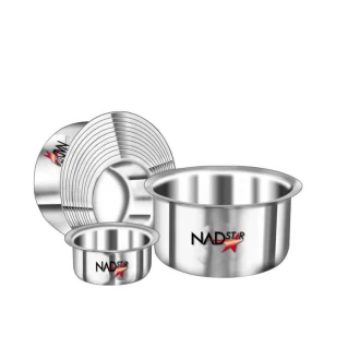 Nadstar Aluminium Sufuria 7pcs No Lid 24-25-26-27-28-29-30 Cookware Set Tope Cooking Pot with Lid and Handle for Commercial Use - Kitchen Heavy Duty