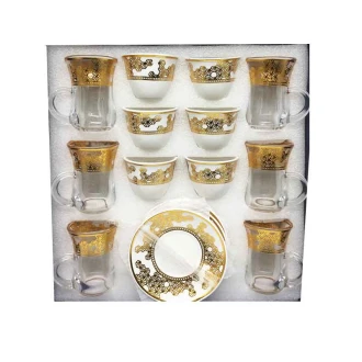 Nadstar Espresso Cup & Saucer Cawa Cup Golden Print 60ML 715-18