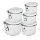 Nadstar Aluminium Sufuria 5pcs with Lid & Handle 55L 65L 75L 85L 100L Cookware Set Tope Cooking Pot for Commercial Use - Gauge 7 Kitchen Heavy Duty Tapela