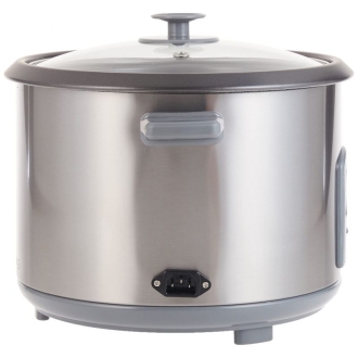 Kenwood 2-in-1 Rice Cooker 1.8L 10-Cups Rice with Food Steamer Basket Non-Stick Cooking Pot Temepered Glass Lid Warm/Cook Lights Spatula Holder Detachable Cord RCM45.000SS