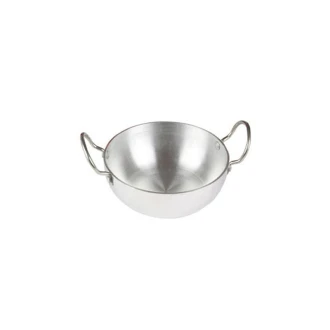 Nadstar Aluminium Classic Karai 7.30" No2 Heavy Base Aluminum Kadai Deep Frying Kadai with Handle for Kitchen