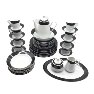 Nadstar Dinner Set 47pcs Porcelain Black RSPD001