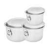 Nadstar Aluminium Sufuria 3pcs with Lid & Handle 50L 55L 65L Cookware Set Tope Cooking Pot for Commercial Use - Gauge 8 Kitchen Heavy Duty Tapela
