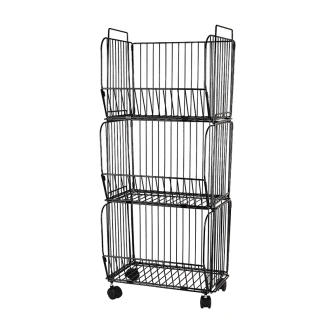 Nadstar Storage Rack Stainless Steel 3 Layers with Wheels Kitchen Standing Storage Rack HP22-029H