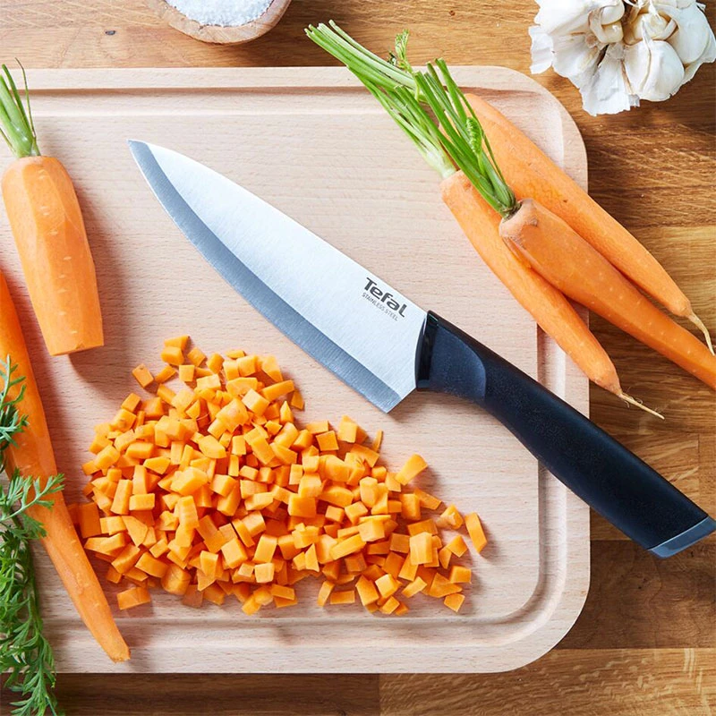 Tefal Comfort Chef Knife 20Cm Ideal For Slicing &Amp; Chopping All Types Of Food High Performance Stainless Steel K2213204 5 Tefal Comfort Chef Knife 20Cm Ideal For Slicing &Amp; Chopping All Types Of Food High Performance Stainless Steel K2213204