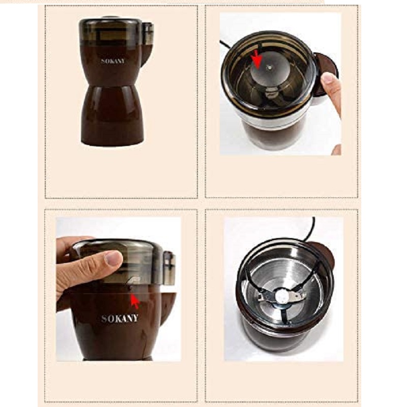 Sokany Electric Coffee Grinding Machine 100G 180W Brown Sm-3016 6 Sokany Electric Coffee Grinding Machine 100G 180W Brown Sm-3016