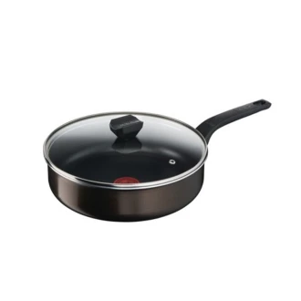 Tefal Easy Cook Sautepan 26CM + Lid Suitable for All Heat Sources Except Induction Non-Stick Coating Made in France B5543302
