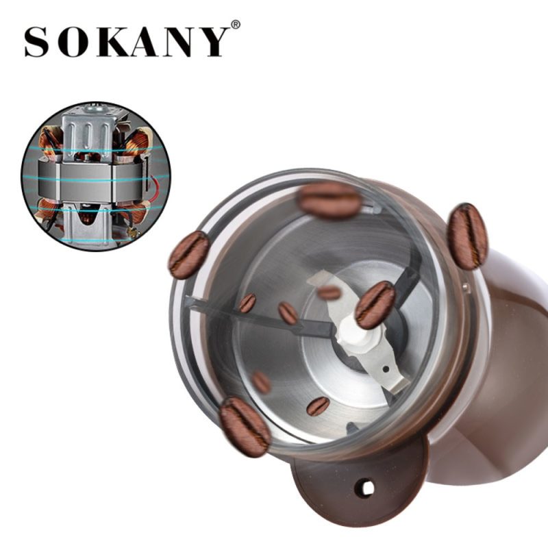 Sokany Electric Coffee Grinding Machine 100G 180W Brown Sm-3016 5 Sokany Electric Coffee Grinding Machine 100G 180W Brown Sm-3016