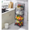 Nadstar Storage Rack Stainless Steel 3 Layers with Wheels Kitchen Standing Storage Rack HP22-029H