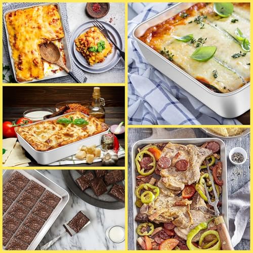 Nadstar Aluminium Square Tray 13&Quot; Cake Moulds Rectangle Baking Tray Deep Oven Pan For Lasagna Brownie Pizza Heavy Duty Anti-Rust Easy Clean No18 2 Nadstar Aluminium Square Tray 13&Quot; Cake Moulds Rectangle Baking Tray Deep Oven Pan For Lasagna Brownie Pizza Heavy Duty Anti-Rust Easy Clean No18