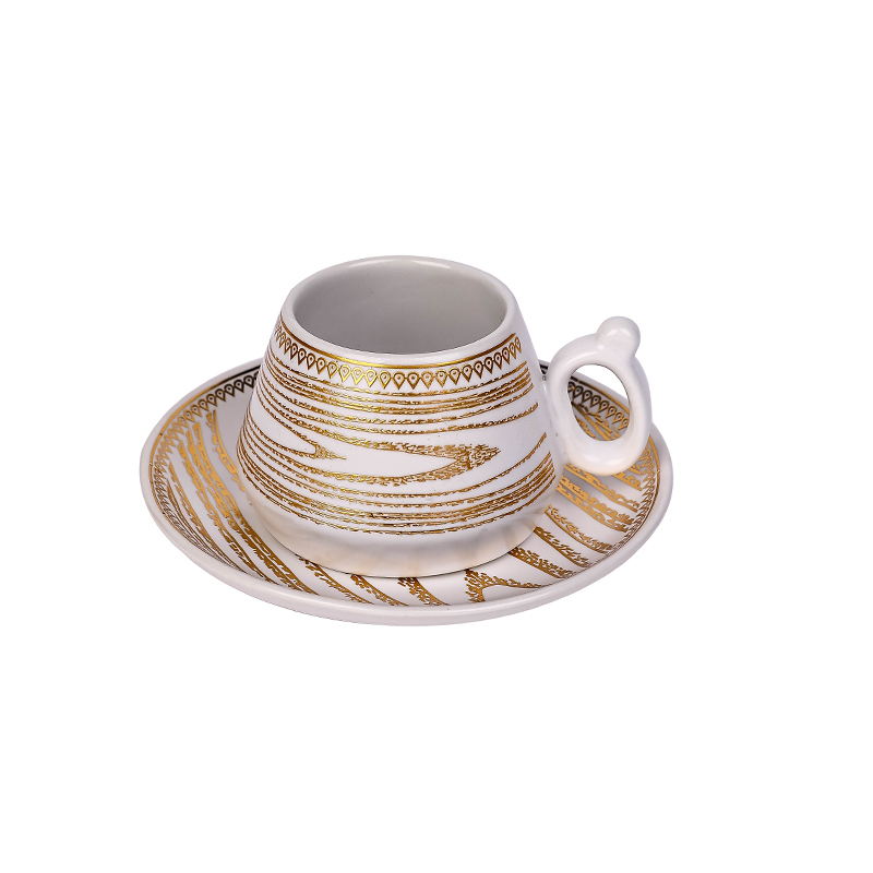 Nadstar Porcelain Cup &Amp; Saucer Golden Print Tea Coffee Cups 0031-1/2 1 Nadstar Porcelain Cup &Amp; Saucer Golden Print Tea Coffee Cups 0031-1/2