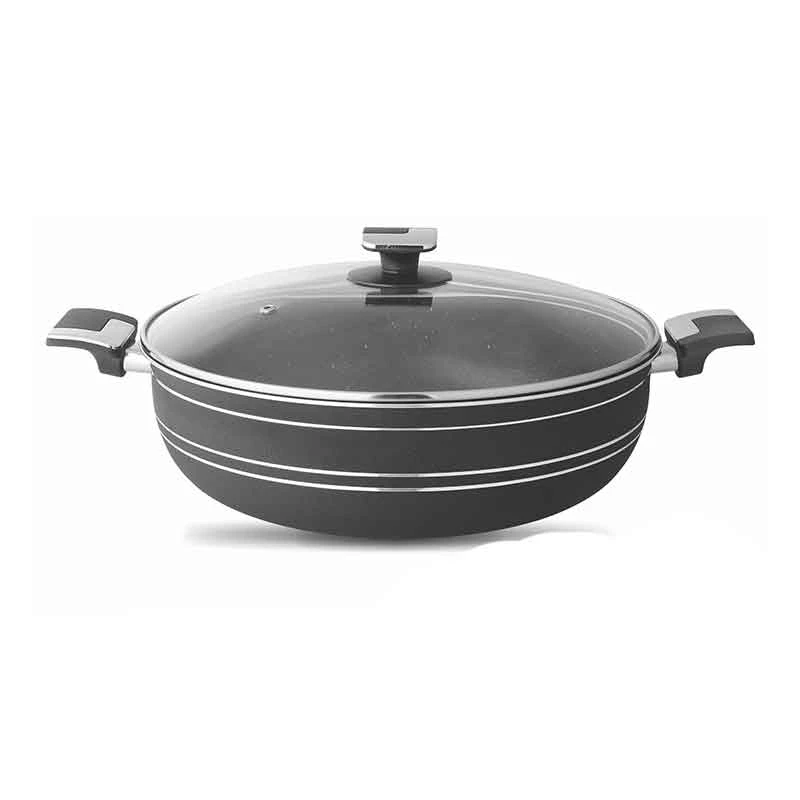 Nadstar Majestic Wok 32Cm With Handle &Amp; Lid Non Stick Marble Coating Heat Tempered Glass Lids Heat Resistant Bakelite Handles For Easy Grip W32 1 Nadstar Majestic Wok 32Cm With Handle &Amp; Lid Non Stick Marble Coating Heat Tempered Glass Lids Heat Resistant Bakelite Handles For Easy Grip W32