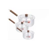 Nadstar Saucepan 3Pcs Set With Lid Smooth Wooden Handle 16-20 0x2