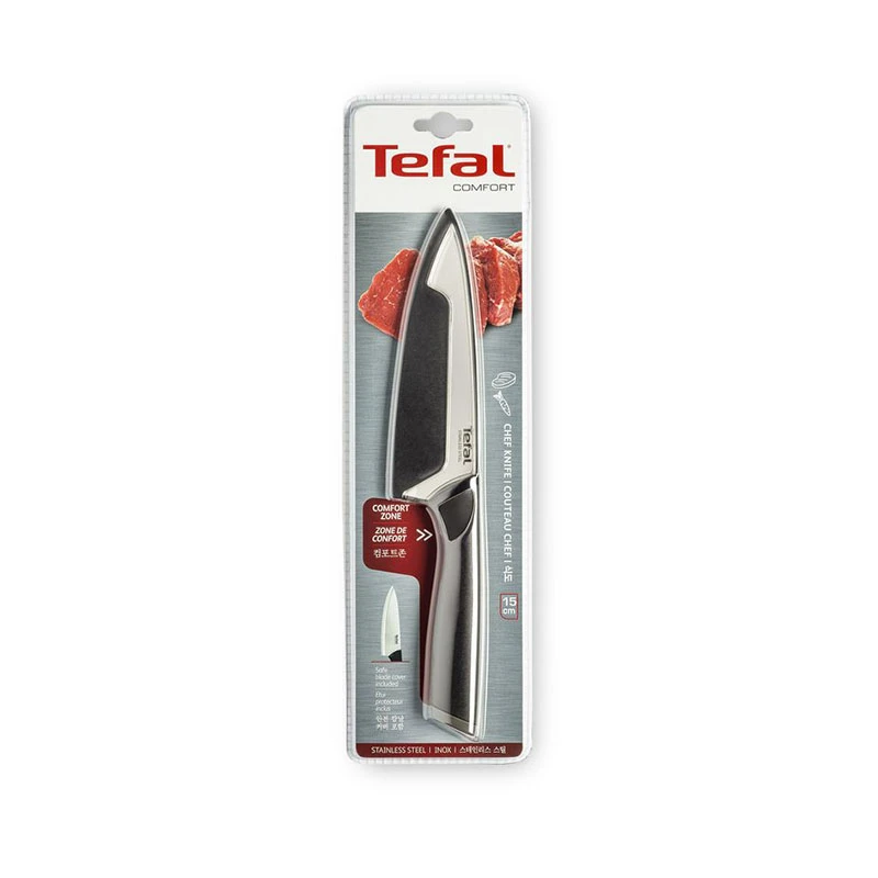 Tefal Comfort Chef Knife 20Cm Ideal For Slicing &Amp; Chopping All Types Of Food High Performance Stainless Steel K2213204 2 Tefal Comfort Chef Knife 20Cm Ideal For Slicing &Amp; Chopping All Types Of Food High Performance Stainless Steel K2213204