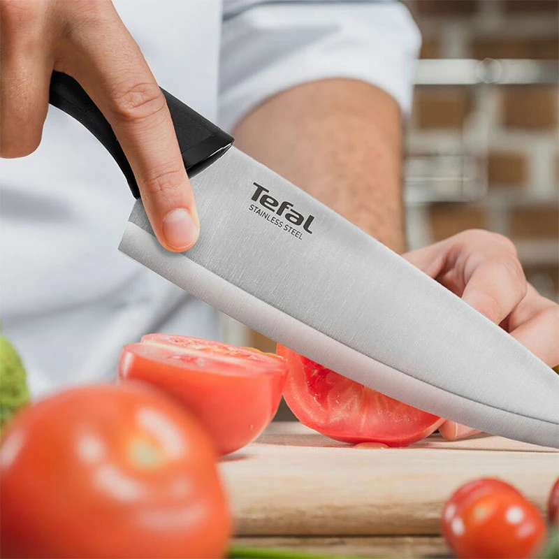 Tefal Comfort Chef Knife 20Cm Ideal For Slicing &Amp; Chopping All Types Of Food High Performance Stainless Steel K2213204 6 Tefal Comfort Chef Knife 20Cm Ideal For Slicing &Amp; Chopping All Types Of Food High Performance Stainless Steel K2213204