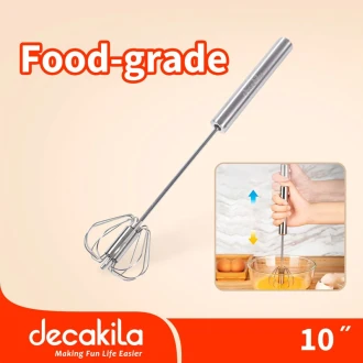 Decakila Whisker 10" Premium 53G Stainless Steel Egg Beater  Egg Mixer  Manual Whisk KMTT065M
