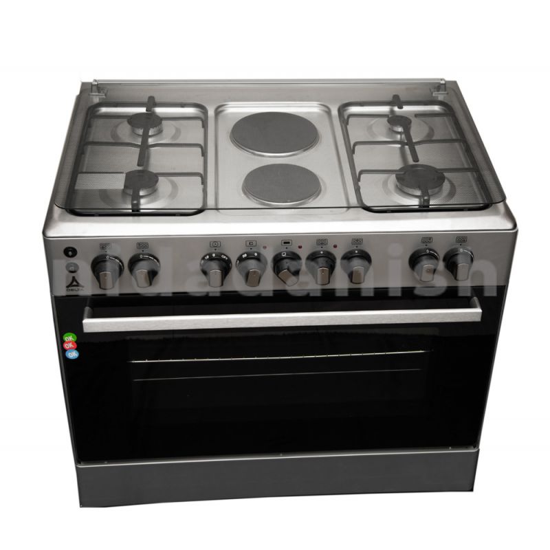 Delta Cookers 90x60cm Electric Oven & Grill 4 Gas & 2 Electric Burner DGC9042.I