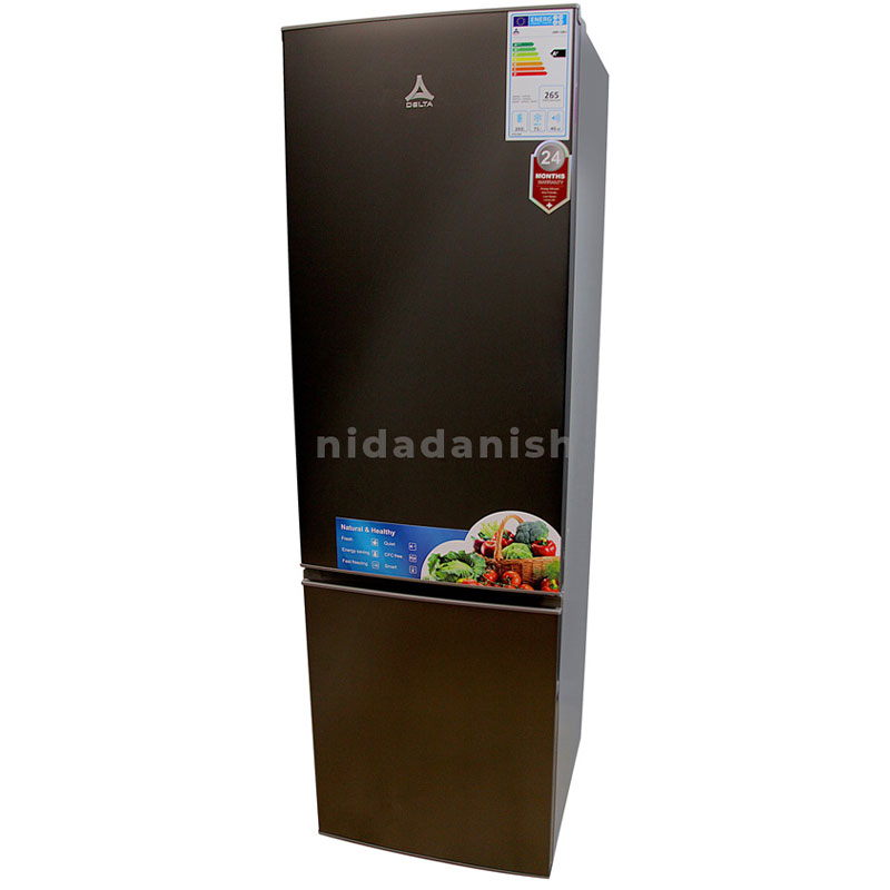 Delta Refrigerator 273L 2 Door Defrost Bottom Freezer Combi Inox DRF-358.I