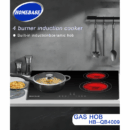 Homebase Built in Cooker 2 Induction 2 Ceramic Plates Glass Top HB-QB4009