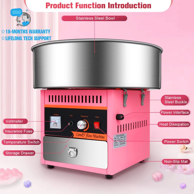 Generic Commercial Electric Cotton Candy Machine 1000W