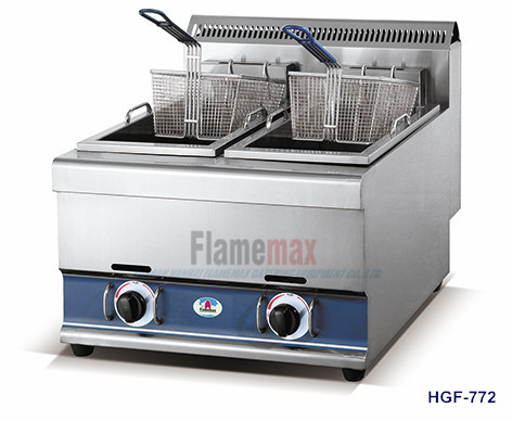 Commercial 2-Tank 2-Basket Gas Fryer 12.5L HGF-772