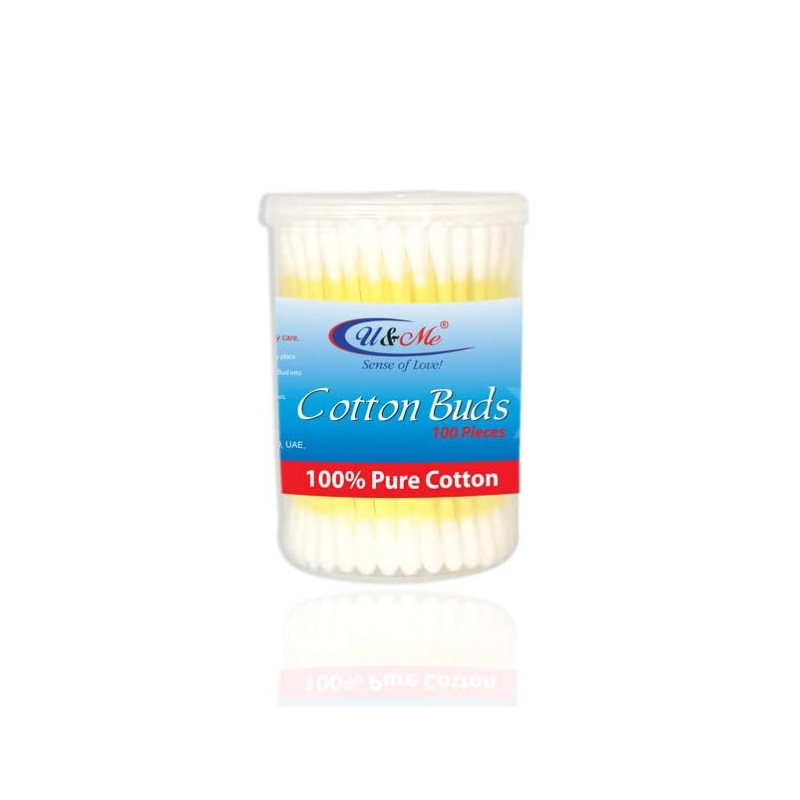 U&Me Cotton Buds 100pcs Sticks Yellow