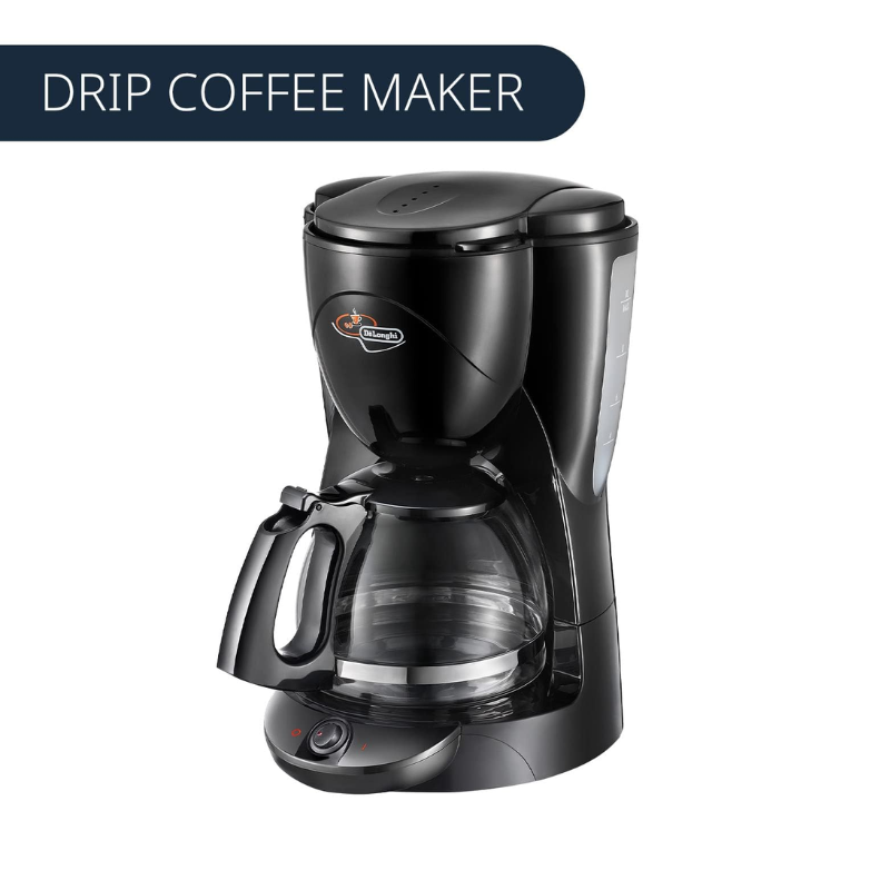 De'Longhi Drip Coffee Maker 1.7L 1000W Black Filter Coffee Machine 10 Cups Plastic Body ICM2.1B