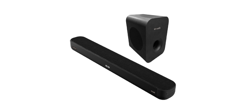 Evvoli 2.1ch Soundbar With Wireless Subwofer Bluetooth and LED Display 320W Black SB321B