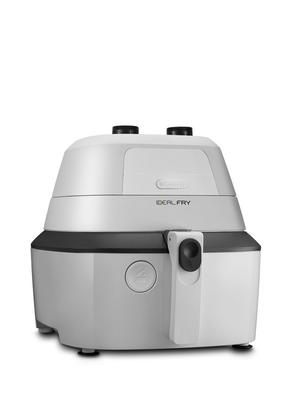 De'Longhi Low Oil Fryer 1400w 1.7L with Lid IdealFry Hot Air Fryer Single White Stand-Alone - 1.25 kg, Single, White, Rotary FH2101