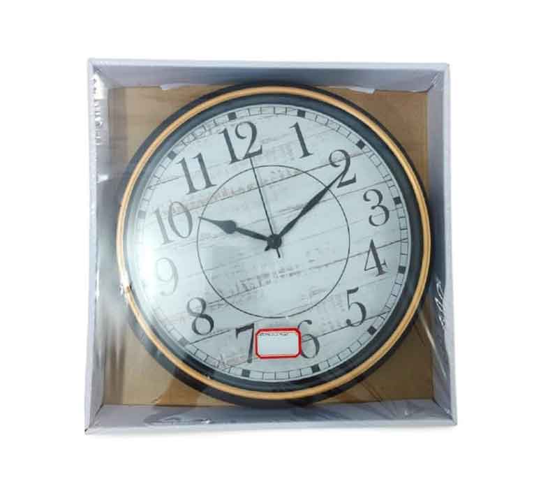 Az Generic Wall Clock Round Shaped Analog Silent Quartz Brown & White Battery Operated AZ-21
