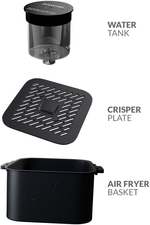 Evvoli Air Fryer 8L Digital Control Panel Display, 8 Preset Programs With Juicy And Crisper Plate And Water Tank1650W Black Evka-Af8008D 6 Evvoli Air Fryer 8L Digital Control Panel Display, 8 Preset Programs With Juicy And Crisper Plate And Water Tank1650W Black Evka-Af8008D