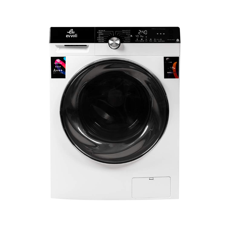 Evvoli Brushless Dc Inverter Washing Machine Skg White Silver Front Loaded 1400Rpm A+++ Fblh-814W/S 1 Evvoli Brushless Dc Inverter Washing Machine Skg White Silver Front Loaded 1400Rpm A+++ Fblh-814W/S