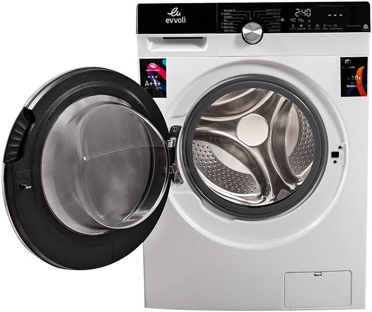 Evvoli Brushless Dc Inverter Washing Machine Skg White Silver Front Loaded 1400Rpm A+++ Fblh-814W/S 3 Evvoli Brushless Dc Inverter Washing Machine Skg White Silver Front Loaded 1400Rpm A+++ Fblh-814W/S