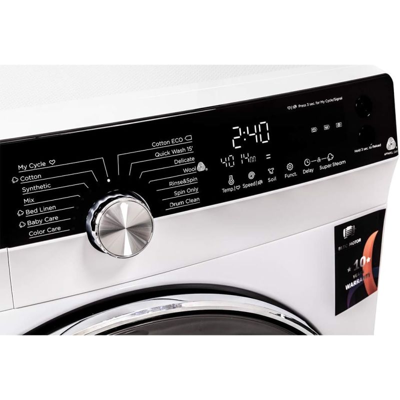 Evvoli Brushless Dc Inverter Washing Machine Skg White Silver Front Loaded 1400Rpm A+++ Fblh-814W/S 5 Evvoli Brushless Dc Inverter Washing Machine Skg White Silver Front Loaded 1400Rpm A+++ Fblh-814W/S