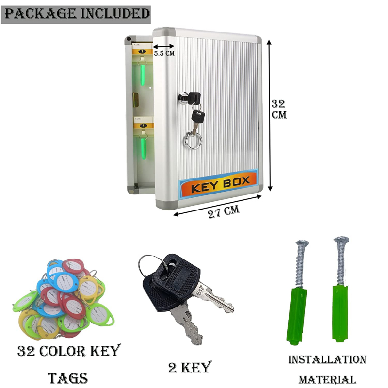Generic Key Box Holder With Key Lock 32 Keys Aluminium (Keychain Included) 6 Generic Key Box Holder With Key Lock 32 Keys Aluminium (Keychain Included)