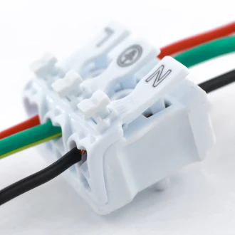 Tronic Connector with Button (L+N+E) 16Amps 3 Way Wire
