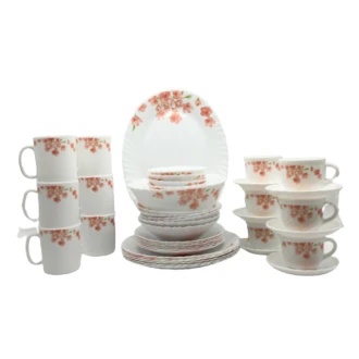 La Opala Dinner Set Aster Pink Classique 44 Pieces LP044