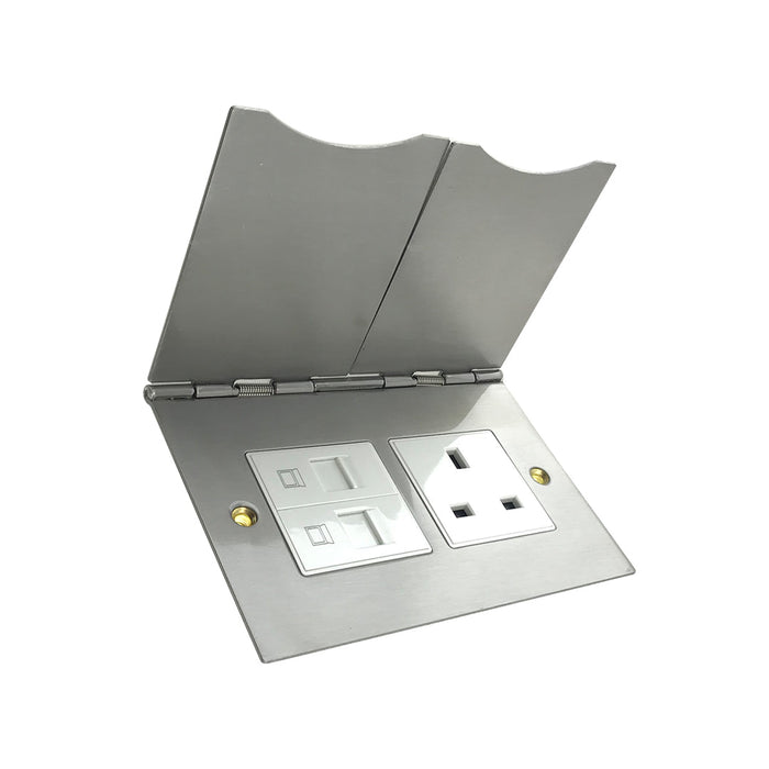 Tronic Floor Switch Socket 1G 13A + 2 Rj45 Data 1 Tronic Floor Switch Socket 1G 13A + 2 Rj45 Data