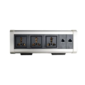 Tronic Desk Socket Universal x 3 + RJ45 Data x 2 BF INDE-01