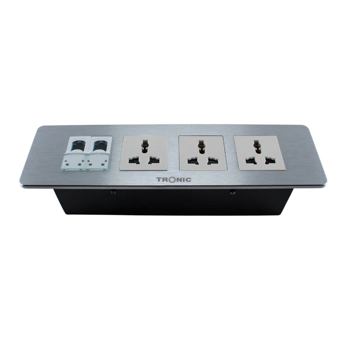 Tronic Floor Socket Universal X 3 + Rj45 Data X 2 2 Tronic Floor Socket Universal X 3 + Rj45 Data X 2