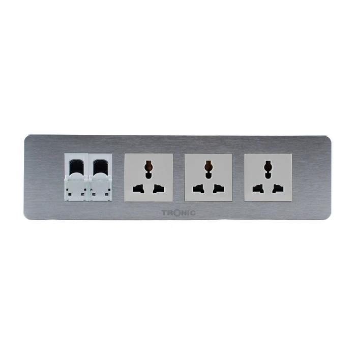 Tronic Floor Socket Universal X 3 + Rj45 Data X 2 4 Tronic Floor Socket Universal X 3 + Rj45 Data X 2