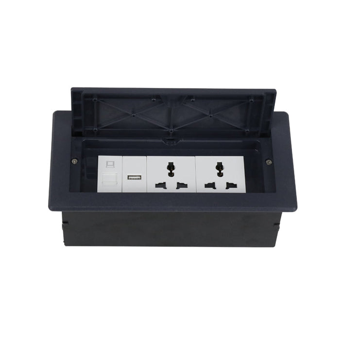 Tronic In Desk Socket 2G Universal + Usb + Rj45 Data 1 Tronic In Desk Socket 2G Universal + Usb + Rj45 Data